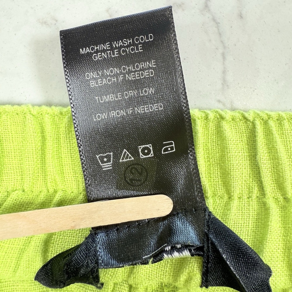 Ali Miles Lime Womens Cropped Linen Blend Pockets Wide Leg Artsy Fringe Pants 2X - Picture 13 of 16